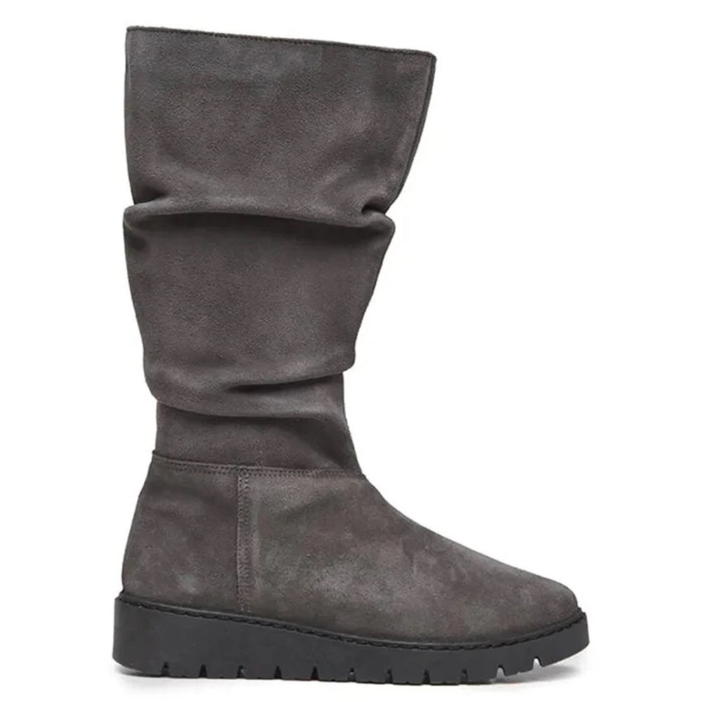 Childrens Chic Women Gray Suede Slouch‎ Tall Boots Made in Spain Size 38